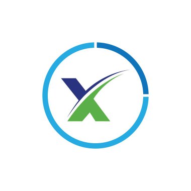 X harfi logo çizim şablonu işi