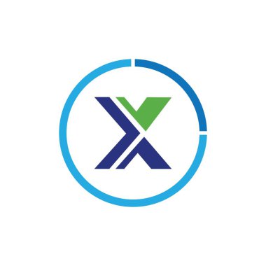 X harfi logo çizim şablonu işi