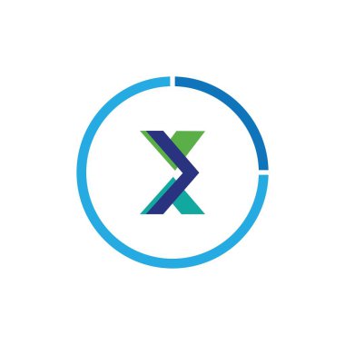 X harfi logo çizim şablonu işi