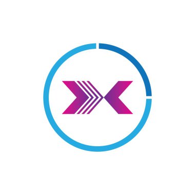 X harfi logo çizim şablonu işi