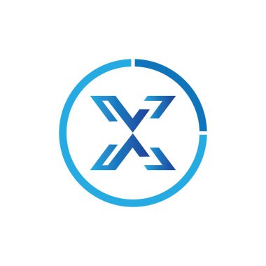 X harfi logo çizim şablonu işi