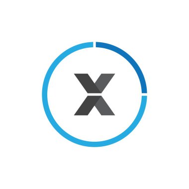 X harfi logo çizim şablonu işi
