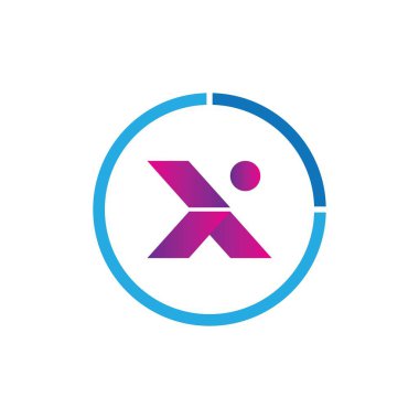 X harfi logo çizim şablonu işi
