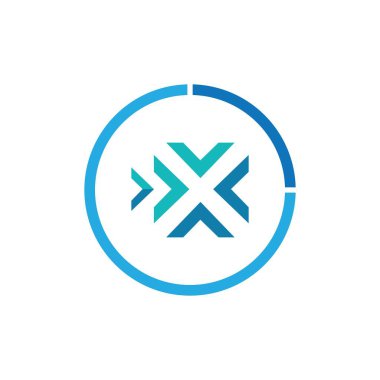 X harfi logo çizim şablonu işi