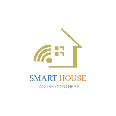 Akıllı ev logosu resim çizimi tasarımı