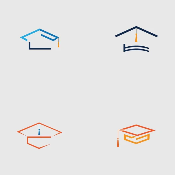 Ilustración Gráfica Vectorial Plantilla Diseño Logotipo Graduación Feliz Sobre Fondo — Vector de stock