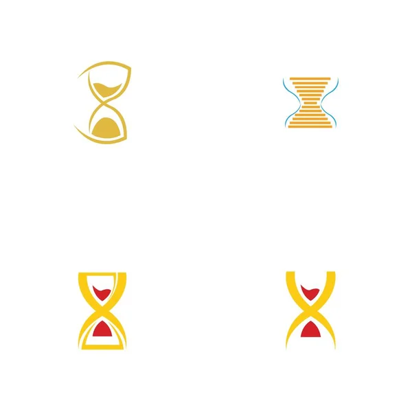 Set Hourglass Logo Icon Vector Illustration Design Template — Stock Vector