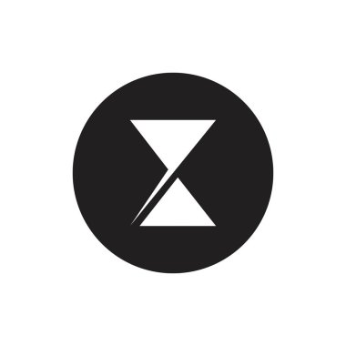 Kum Saati logosu simge tasarımı vektörü 