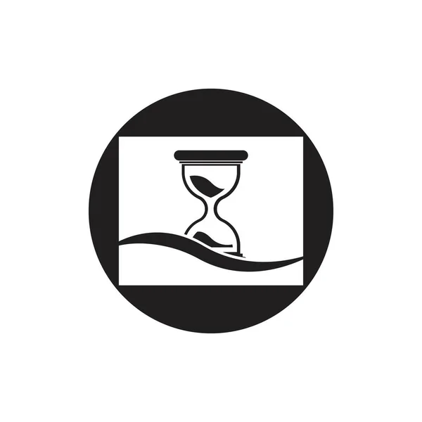 Vektor För Timglas Logotyp Ikon Illustration Design — Stock vektor