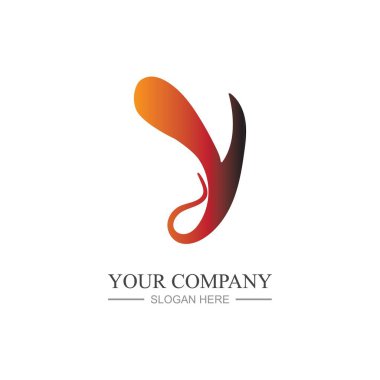 Y Harfi Logo Şablon vektör simgesi tasarımı