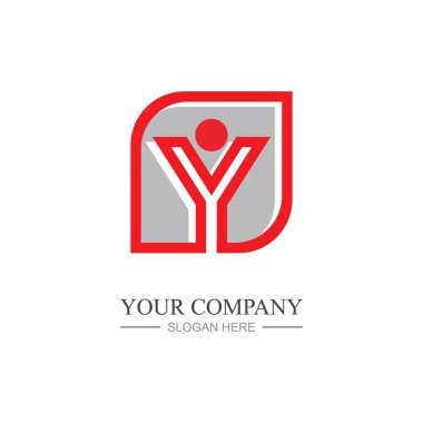 Y Harfi Logo Şablon vektör simgesi tasarımı