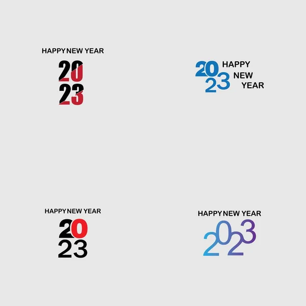 Set Happy New Year 2023 Vector Illustration Design Template — стоковый вектор