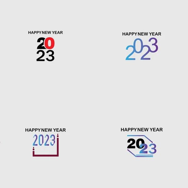 2023年あけましておめでとうございますベクターイラストデザインテンプレート — ストックベクタ