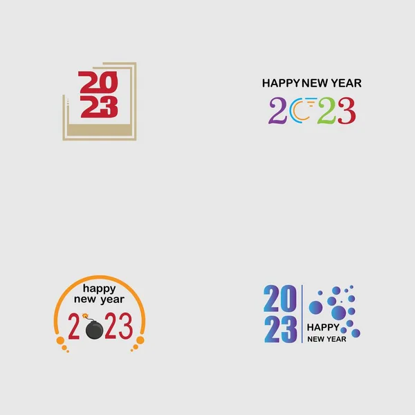 stock vector set of happy new year 2023 vector illustration design template