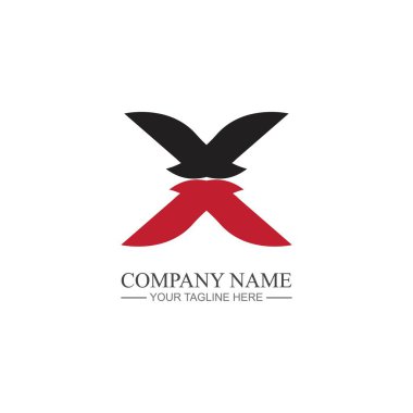 X harfi logo şablon vektör simgesi tasarımı