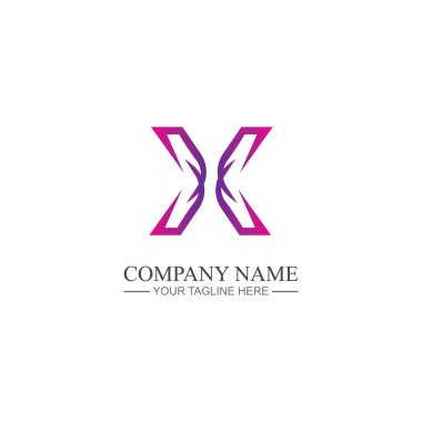 X harfi logo şablon vektör simgesi tasarımı