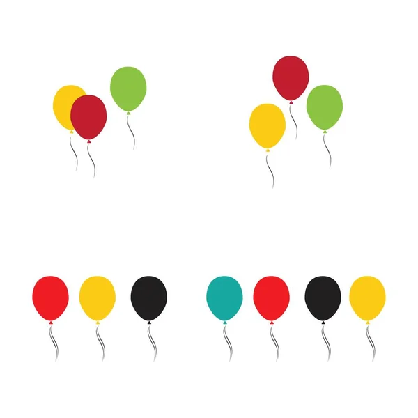 Set Von Luftballons Symboldesign Party Feier Geburtstag Urlaub Dekoration Und — Stockvektor