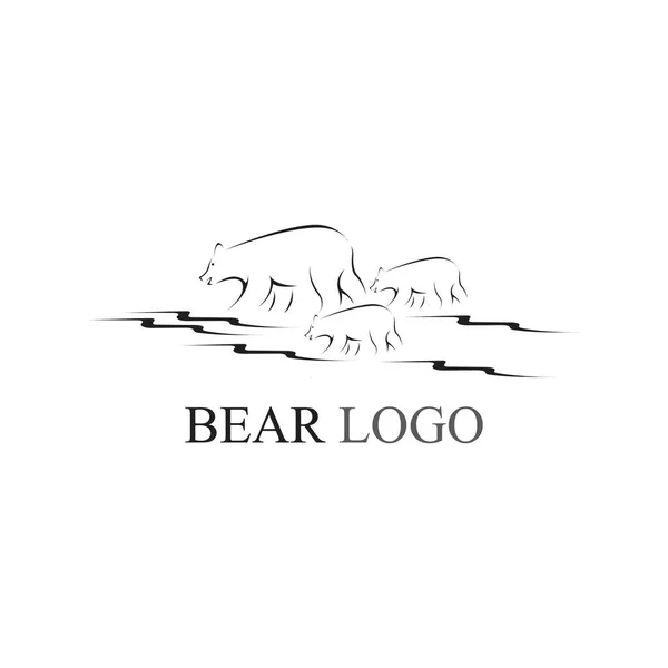 Bear Logo Vektor Djur Illustration Björn Ikon Modern Symbol För — Stock vektor