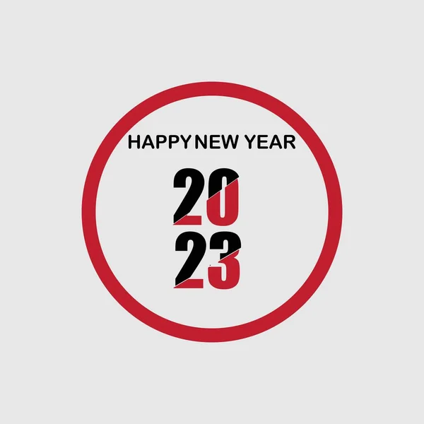 Felice Anno Nuovo 2023 Logo Vettoriale Illustrazione Modello Design Sfondo — Vettoriale Stock