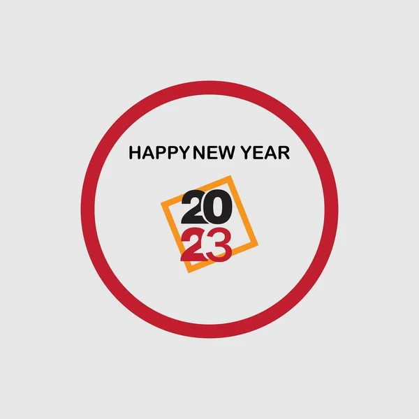Felice Anno Nuovo 2023 Logo Vettoriale Illustrazione Modello Design Sfondo — Vettoriale Stock