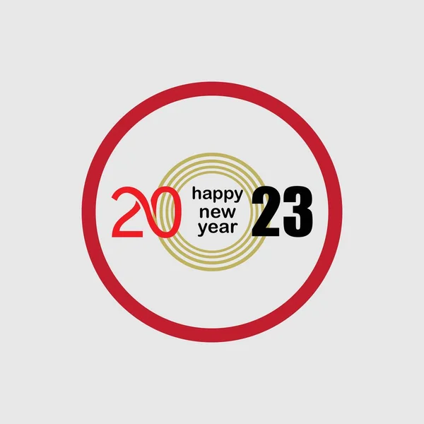Feliz Ano Novo 2023 Logotipo Vetor Ilustração Design Modelo Fundo — Vetor de Stock