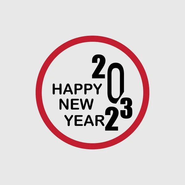 Feliz Año Nuevo 2023 Logotipo Vector Ilustración Diseño Plantilla Sobre — Vector de stock