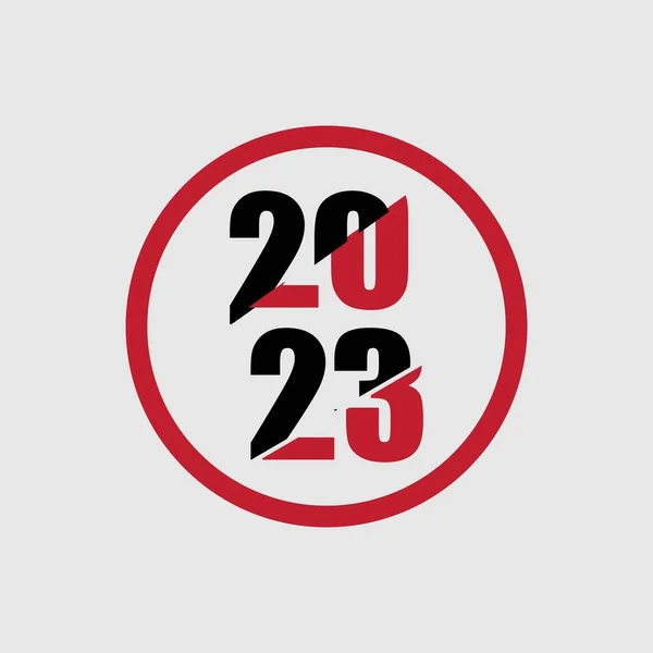 Щасливий Новий Рік 2023 Логотип Векторна Ілюстрація Шаблон Дизайну Сірому — стоковий вектор
