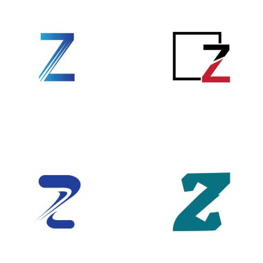 Z harfi iş kurumsal birleşik vektör logo tasarım şablonu seti