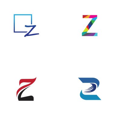Z harfi iş kurumsal birleşik vektör logo tasarım şablonu seti