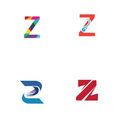 Z harfi iş kurumsal birleşik vektör logo tasarım şablonu seti