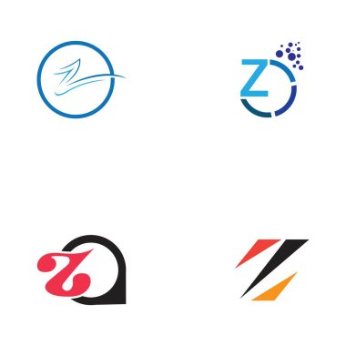 Z harfi iş kurumsal birleşik vektör logo tasarım şablonu seti