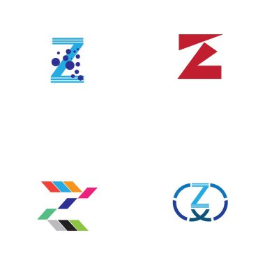 Z harfi iş kurumsal birleşik vektör logo tasarım şablonu seti