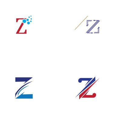 Z harfi iş kurumsal birleşik vektör logo tasarım şablonu seti