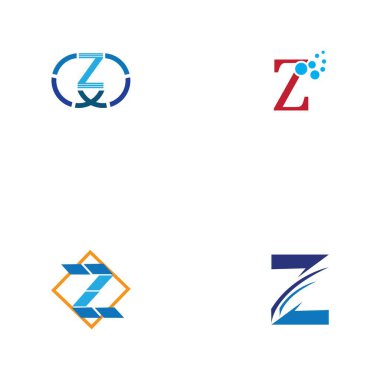 Z harfi iş kurumsal birleşik vektör logo tasarım şablonu seti