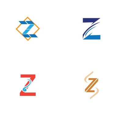Z harfi iş kurumsal birleşik vektör logo tasarım şablonu seti