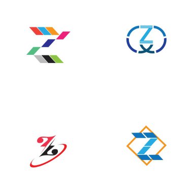 Z harfi iş kurumsal birleşik vektör logo tasarım şablonu seti