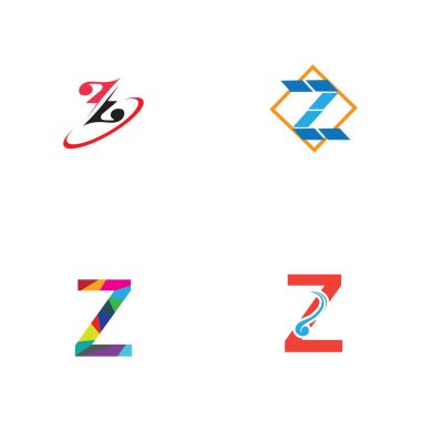 Z harfi iş kurumsal birleşik vektör logo tasarım şablonu seti