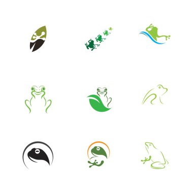 Hayvanlar için Kurbağa Logosu Şablon vektör çizimi tasarımı