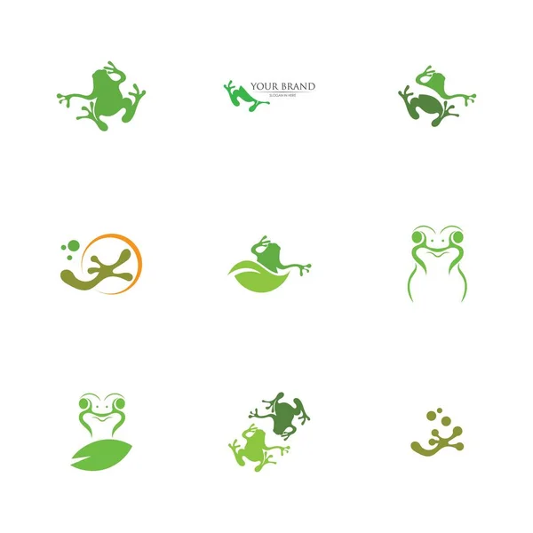 stock vector the animals Frog Logo set  Template vector illustration design