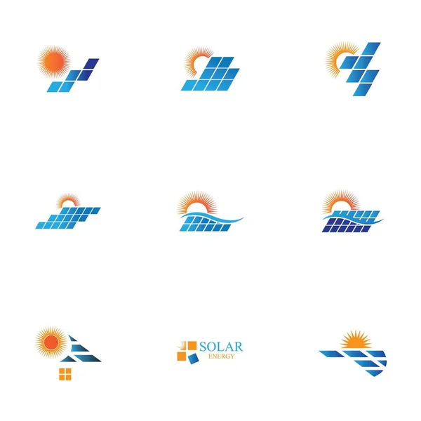 Векторный Дизайн Логотипа Солнечной Панели — стоковый вектор