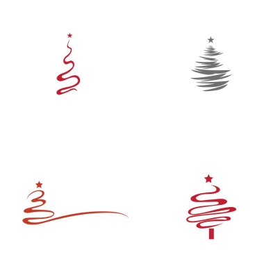 Yıldız vektör ikonu tasarımı ile yaratıcı Noel ağacı sedir ağacı seti