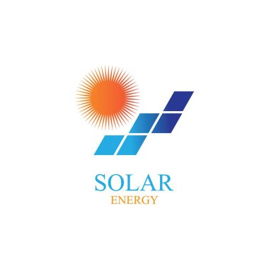 Güneş logosu enerji ikonu vektör tasarımı