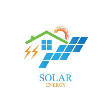 Güneş logosu enerji ikonu vektör tasarımı