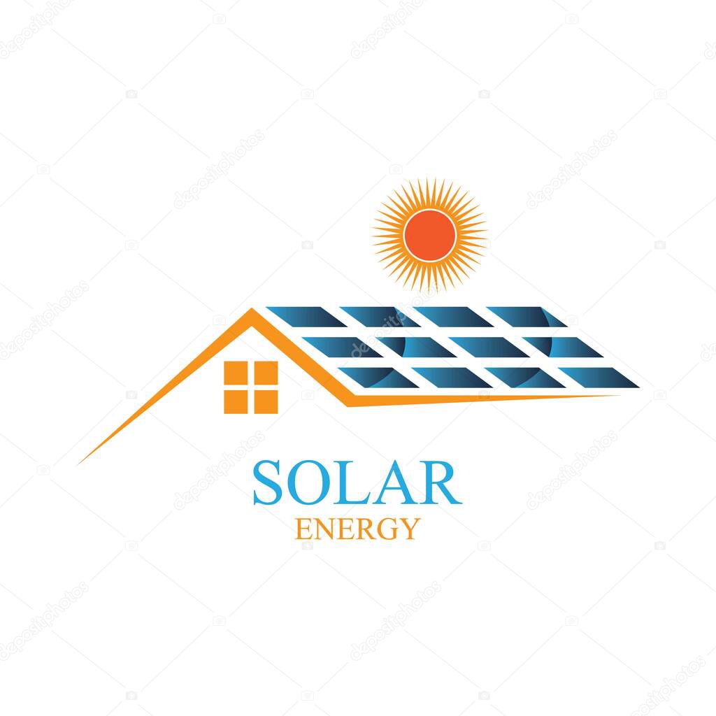Solar logo energy icon vector design