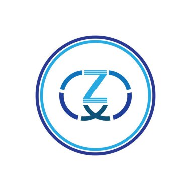 Çember varyasyonlu Z harfi logo element tasarımı