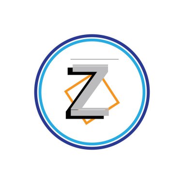 Çember varyasyonlu Z harfi logo element tasarımı