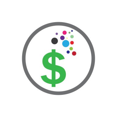 Bir ödeme logosu çizim tasarımı aracı olarak dolar para birimi