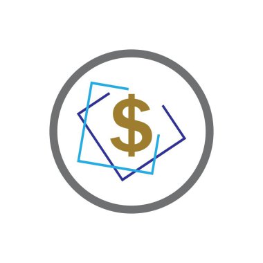 Bir ödeme logosu çizim tasarımı aracı olarak dolar para birimi