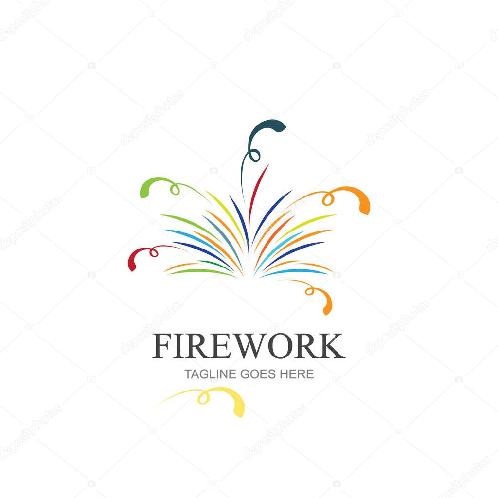 Fire work icon Vector Illustration design Logo template