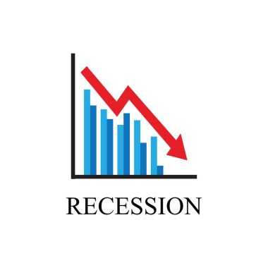 Durgunluk belirtisi. Ekonomik durgunluk ve hisse krizi konsepti. Ekonomi çöktü ve piyasalar düştü. Piyasa Krizi Ekonomik Borç Düşürme Risk Yatırım Fiyatı. Durgunluk Logosu